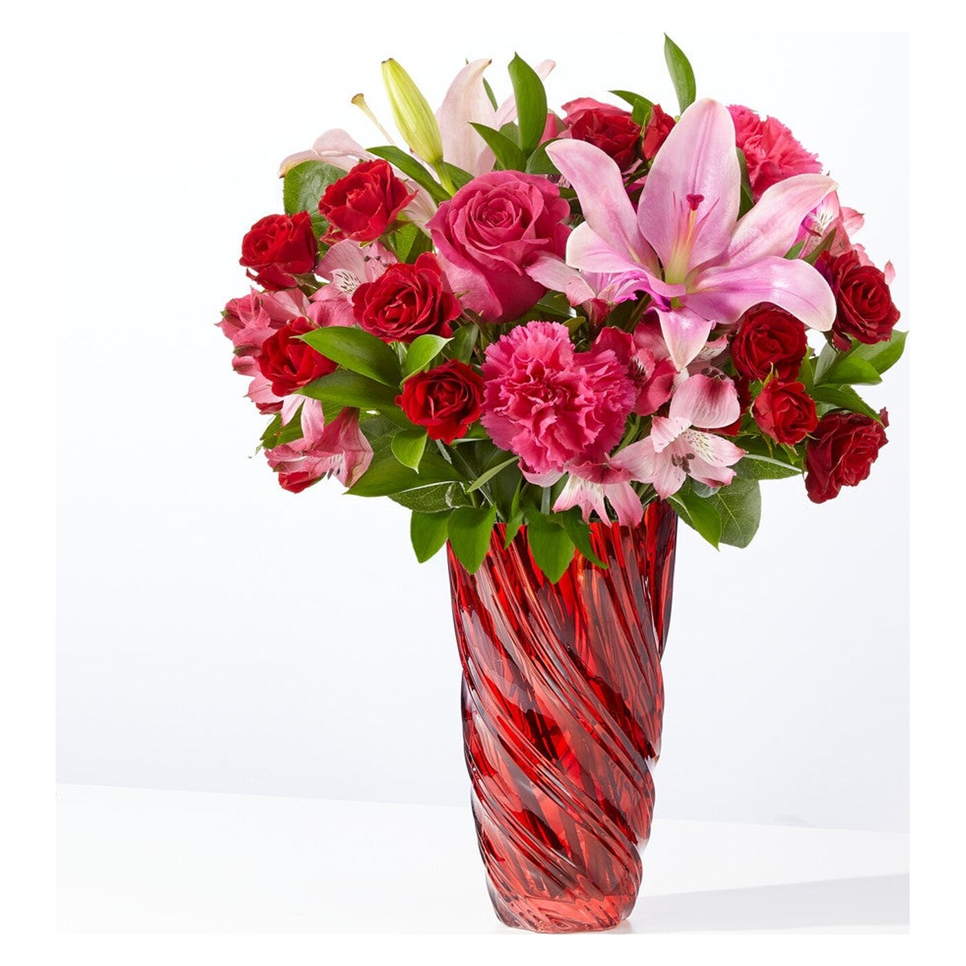 In Love Bouquet with Luxe Swirl Vase