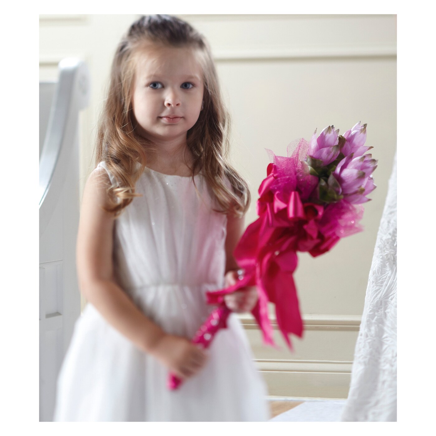 Sparkle Pink Flower Girl Bouquet