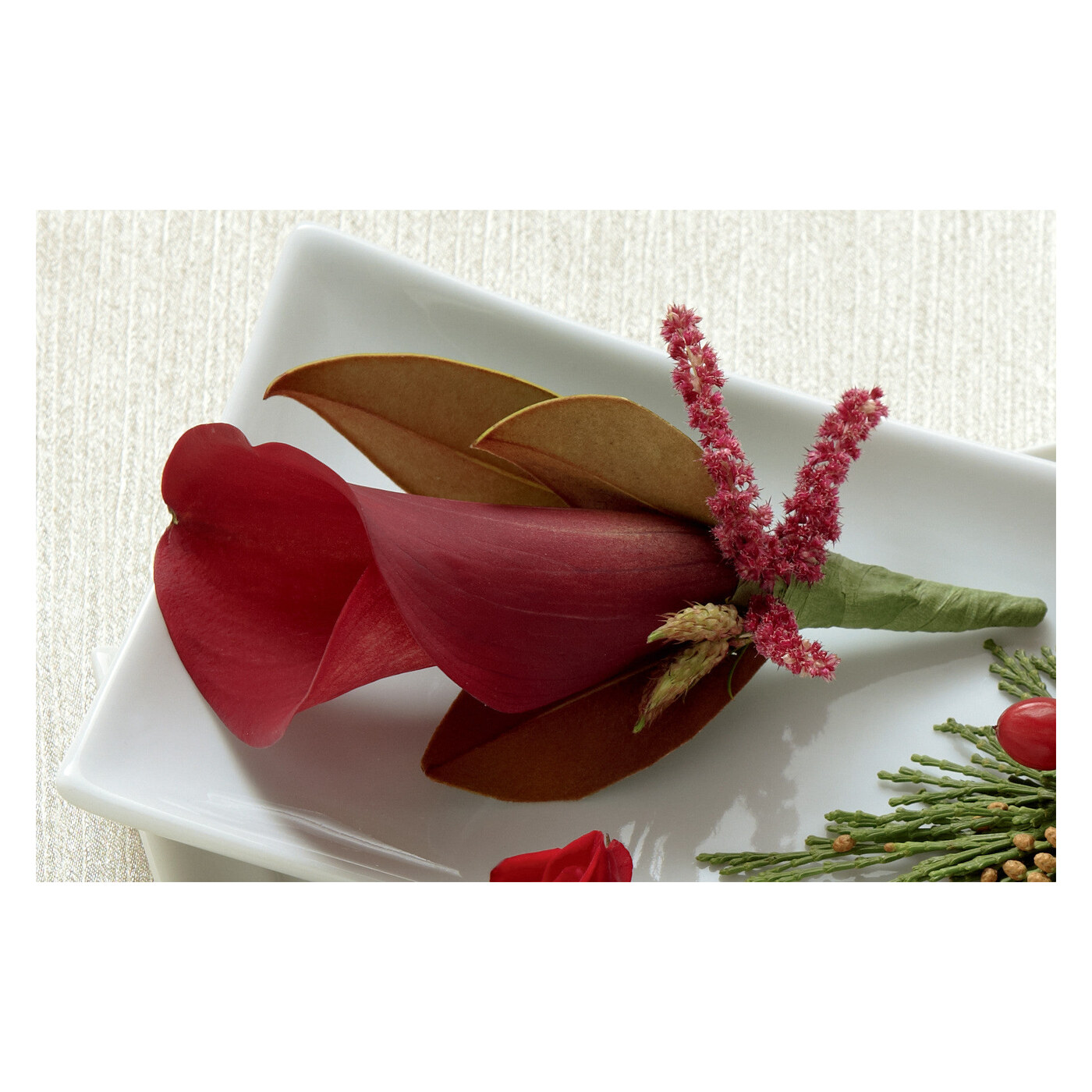Red Calla Boutonniere
