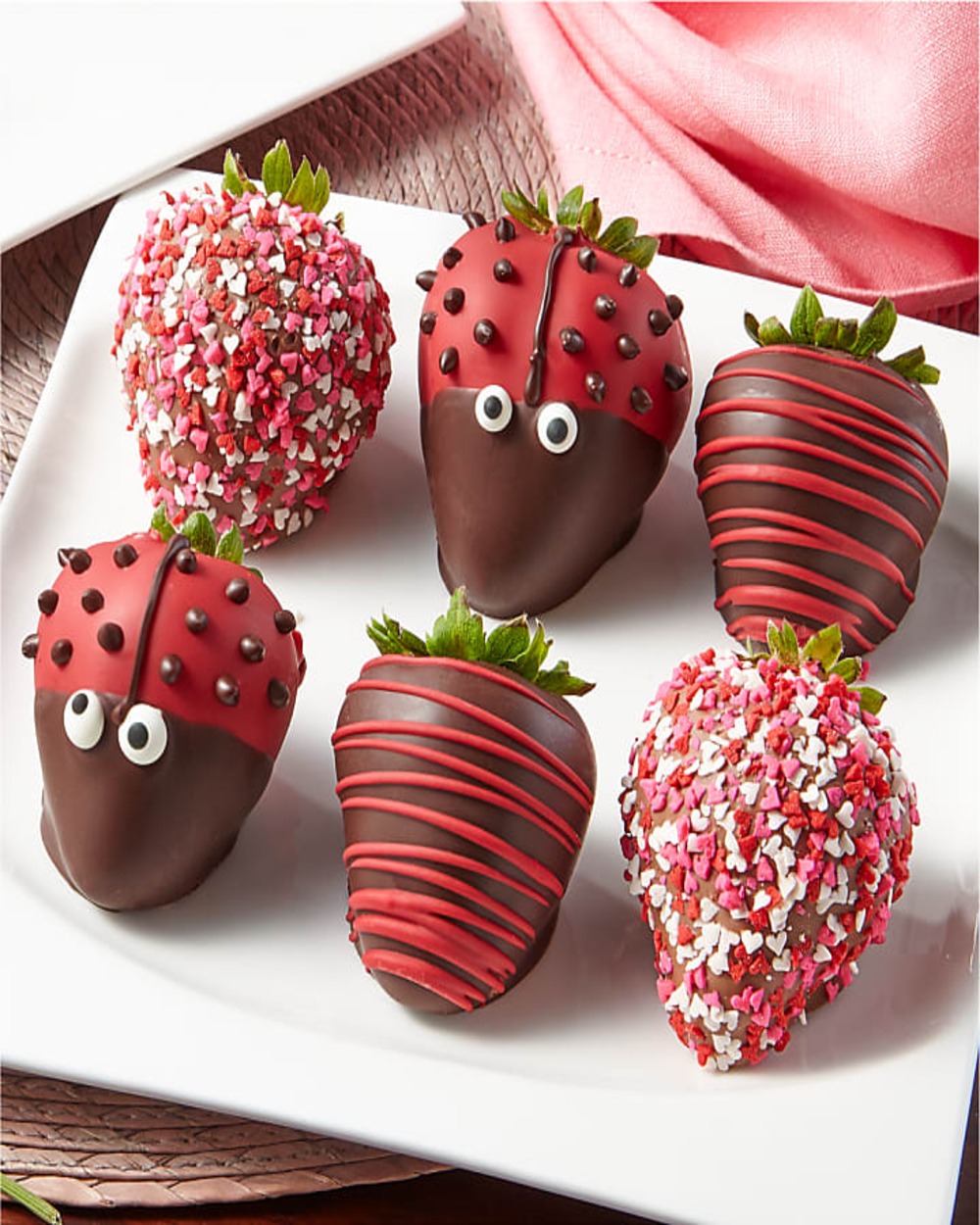 Cutie Bug Belgian Chocolate Covered Strawberries - 6pc