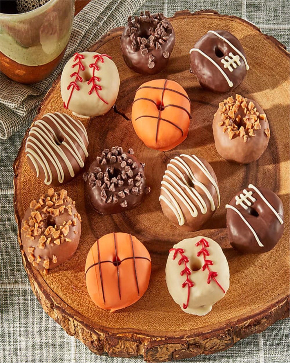 Belgian Chocolate Covered Mini Sport Donuts