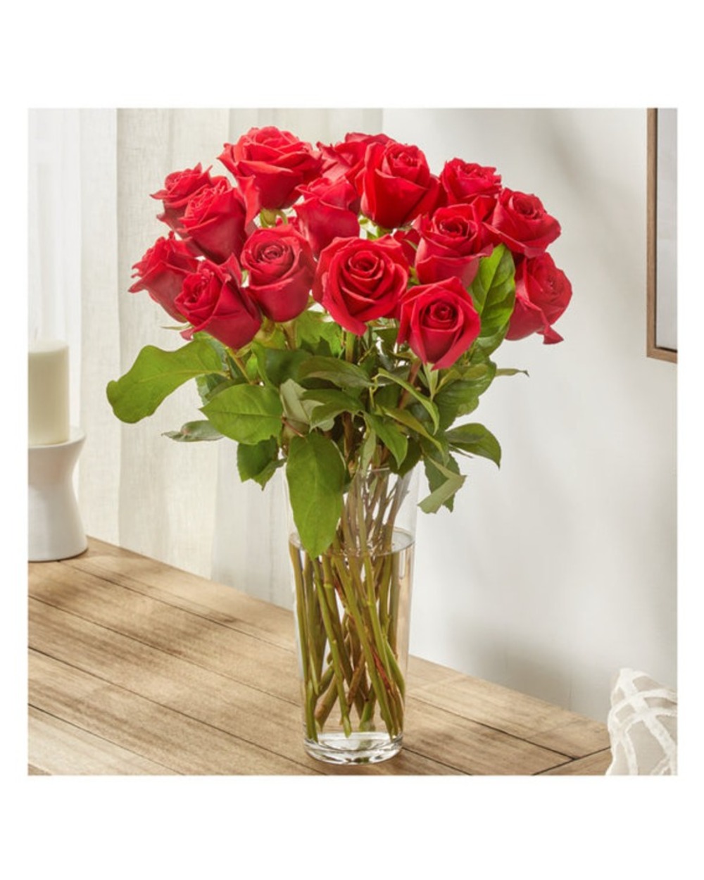 Long Stem Red Rose Bouquet - 24 Roses