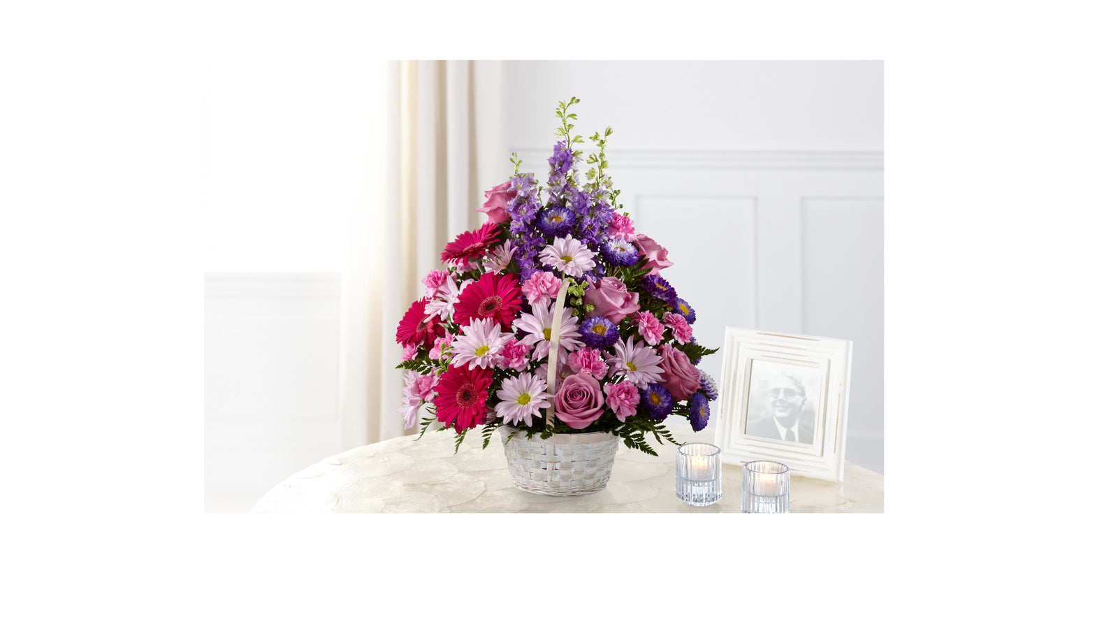 Pastel Peace Basket flower arrangement